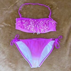 Pink Fringe Bikini Set
